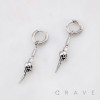 PAIR OF GOTHIC PUNK SPIKE SKULL DAGGER PENDANT 316L SURGICAL STEEL EARRING